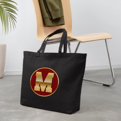 Letter M – Capital Varsity Alphabet Monogram - Eco-Friendly Cotton Tote