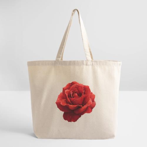 Rose: Crimson Dew Bloom - Eco-Friendly Cotton Tote