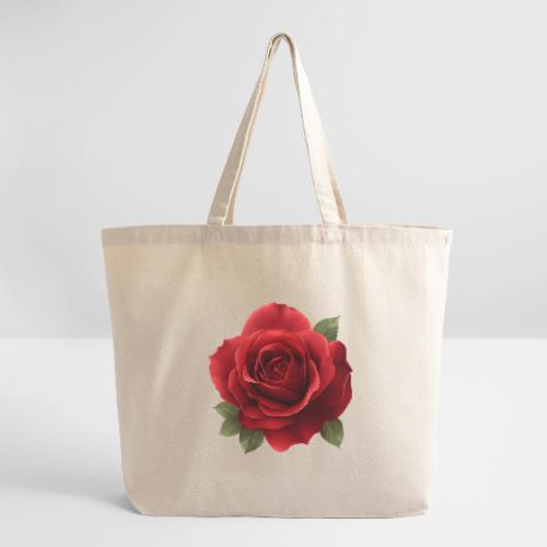 Rose: Crimson Bloom Elegance - Eco-Friendly Cotton Tote