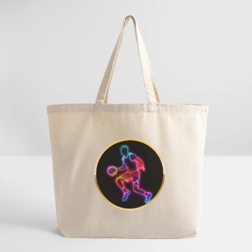 Basketball: Neon Dribble Pulse - Eco-Friendly Cotton Tote