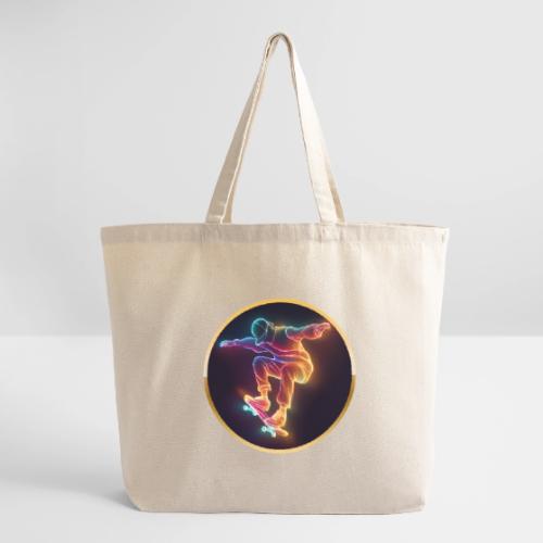 Skateboarding: Midnight Neon Skater - Eco-Friendly Cotton Tote