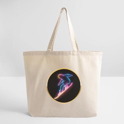 Snowboarding: Neon Snow Drift - Eco-Friendly Cotton Tote