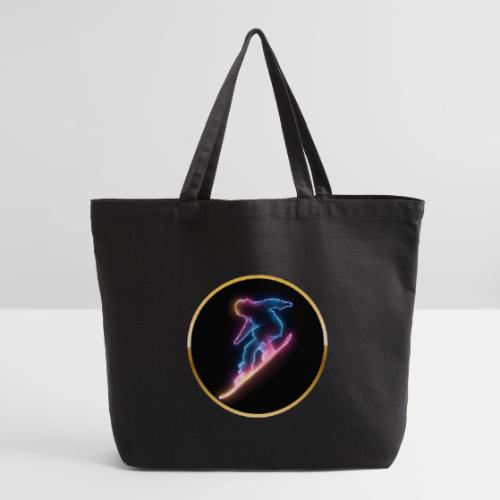 Snowboarding: Neon Snow Drift - Eco-Friendly Cotton Tote