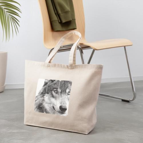 Wolf Face Triptych: Silent Alpha - Eco-Friendly Cotton Tote