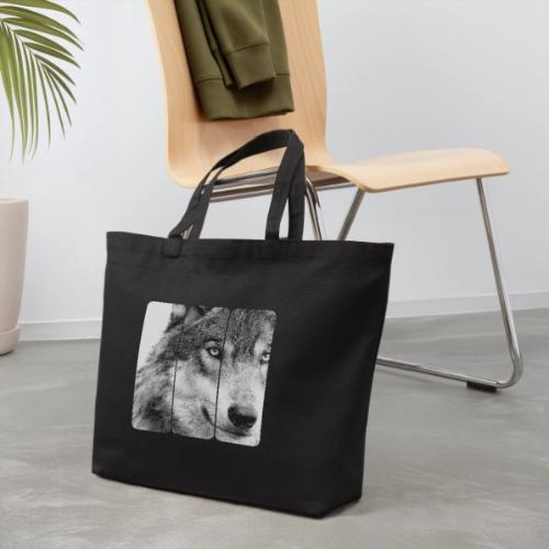 Wolf Face Triptych: Silent Alpha - Eco-Friendly Cotton Tote