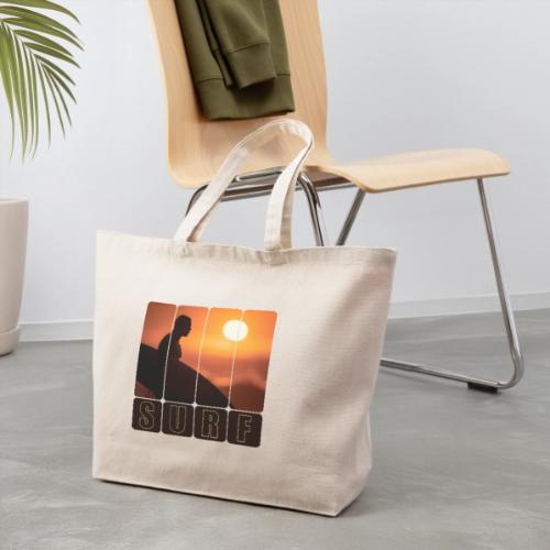 Surfing: Sunset Surf Panels - Eco-Friendly Cotton Tote