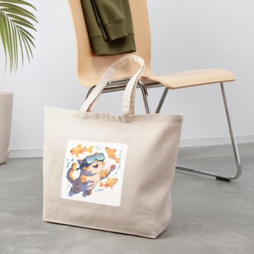 Cat: Neon Paws Adventure - Eco-Friendly Cotton Tote