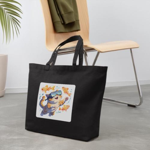 Cat: Neon Paws Adventure - Eco-Friendly Cotton Tote