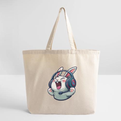 Gamer Bunny Headset Cartoon Design - Eco-Friendly Cotton Tote