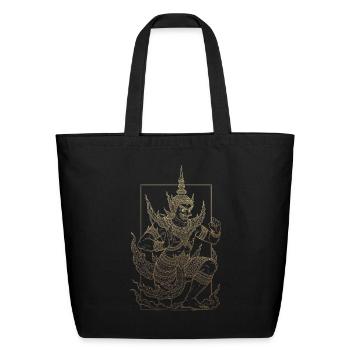 Golden Mythic Guardian Silhouette - Eco-Friendly Cotton Tote - black - Front