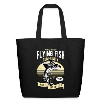Flying Fish Community Logo 1985 - Eco-Friendly Cotton Tote - black - Front