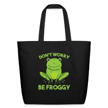 Frog - Eco-Friendly Cotton Tote - black - Front