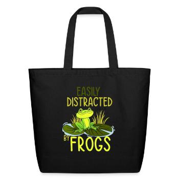 Frog - Eco-Friendly Cotton Tote - black - Front