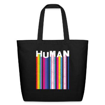 human, various queer flags 1 - Eco-Friendly Cotton Tote - black - Front
