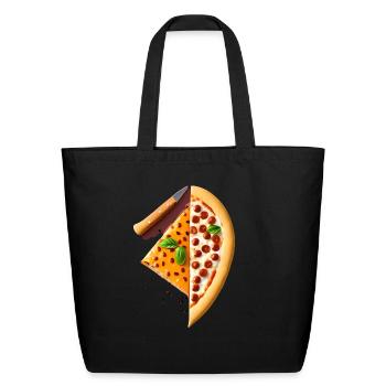 Pizza slice design - Eco-Friendly Cotton Tote - black - Front