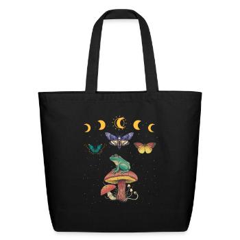 Cottagecore Cottage Core Frog Goblincore - Eco-Friendly Cotton Tote - black - Front