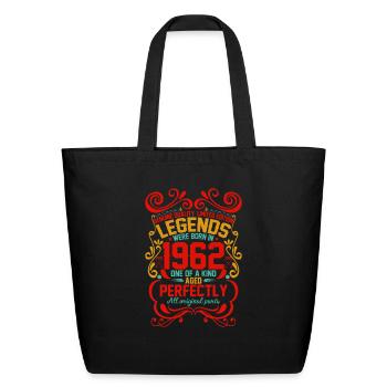 Vintage Authentic 1962 Birthday Gifts idea - Eco-Friendly Cotton Tote - black - Front