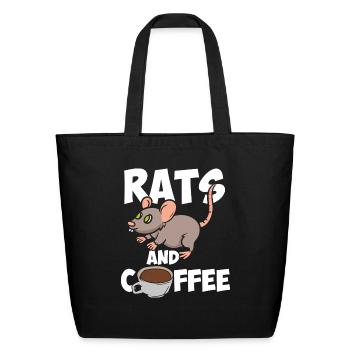Rat Lover Rats And Coffee Pet Rat Funny Rat - Eco-Friendly Cotton Tote - black - Front