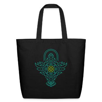 Bird Symmetry Ornament - Eco-Friendly Cotton Tote - black - Front