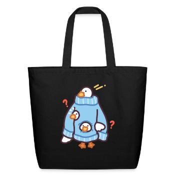 I m Actually Three Duckies In A Sweater - Eco-Friendly Cotton Tote - black - Front