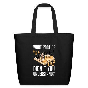 Funny Chess Lover Chess Player Gift - Eco-Friendly Cotton Tote - black - Front