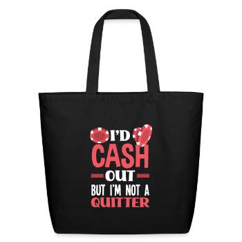 Funny Casino Poker Player Gift - Eco-Friendly Cotton Tote - black - Front