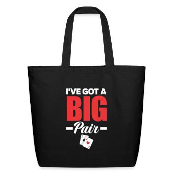 Funny Casino Poker Player Gift - Eco-Friendly Cotton Tote - black - Front