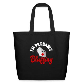 Funny Casino Poker Player Gift - Eco-Friendly Cotton Tote - black - Front