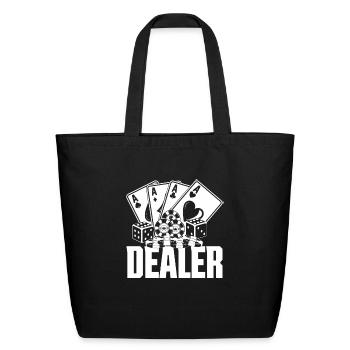 Funny Casino Poker Player Gift - Eco-Friendly Cotton Tote - black - Front