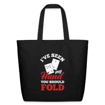 Funny Casino Poker Player Gift - Eco-Friendly Cotton Tote - black - Front