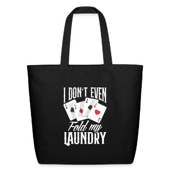 Funny Casino Poker Player Gift - Eco-Friendly Cotton Tote - black - Front