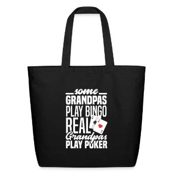 Funny Casino Poker Player Grandpa Gift - Eco-Friendly Cotton Tote - black - Front