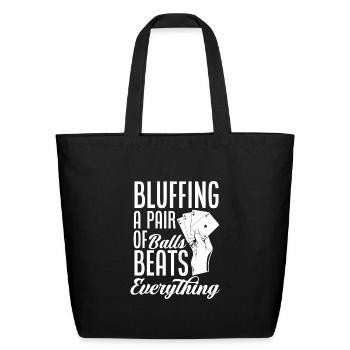 Funny Casino Poker Player Gift - Eco-Friendly Cotton Tote - black - Front