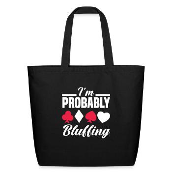 Funny Casino Poker Player Gift - Eco-Friendly Cotton Tote - black - Front