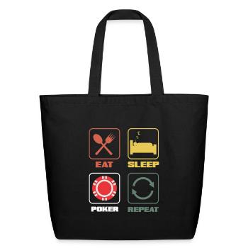 Funny Casino Poker Player Gift - Eco-Friendly Cotton Tote - black - Front