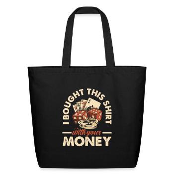 Funny Casino Poker Player Gift - Eco-Friendly Cotton Tote - black - Front