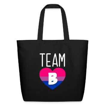 Team B Bi Pride Bisexual Bi Pride Flag - Eco-Friendly Cotton Tote - black - Front