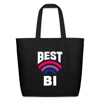 Best Bi LGBTQ Bisexual Bi Pride - Eco-Friendly Cotton Tote - black - Front