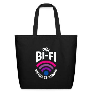My Bi-Fi Signal Is Strong Funny Bisexual Bi Pride - Eco-Friendly Cotton Tote - black - Front