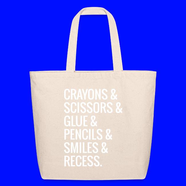 Crayons Scissors Glue Pencils Smile Recess Teacher