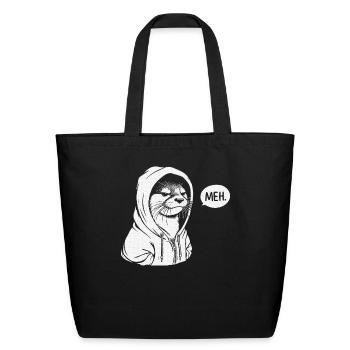 Meh Otter Gifts For Otters Lovers - Eco-Friendly Cotton Tote - black - Front