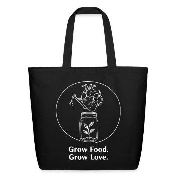Ecological gardening sustainable farming plant  - Eco-Friendly Cotton Tote - black - Front
