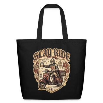 Slay Ride Knight Coffee Delivery - Eco-Friendly Cotton Tote - black - Front