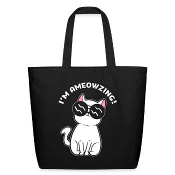 Amazing Funny Cat Cat Trainer - Eco-Friendly Cotton Tote - black - Front