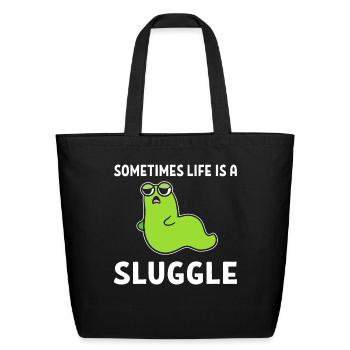 Funny Slug Pun Zoologist - Eco-Friendly Cotton Tote - black - Front
