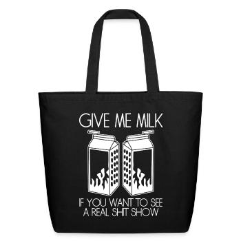 Lactose intolerance - Eco-Friendly Cotton Tote - black - Front