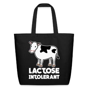Lactose Intolerant Cow - Eco-Friendly Cotton Tote - black - Front