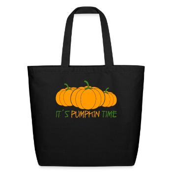 Pumpkin Time with Pumpkins - Eco-Friendly Cotton Tote - black - Front