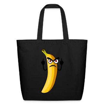 Bananas Grumpy Banana - Eco-Friendly Cotton Tote - black - Front