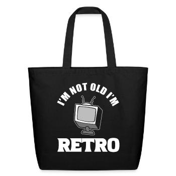 I'm Not Old I'm Retro Computer Technician - Eco-Friendly Cotton Tote - black - Front